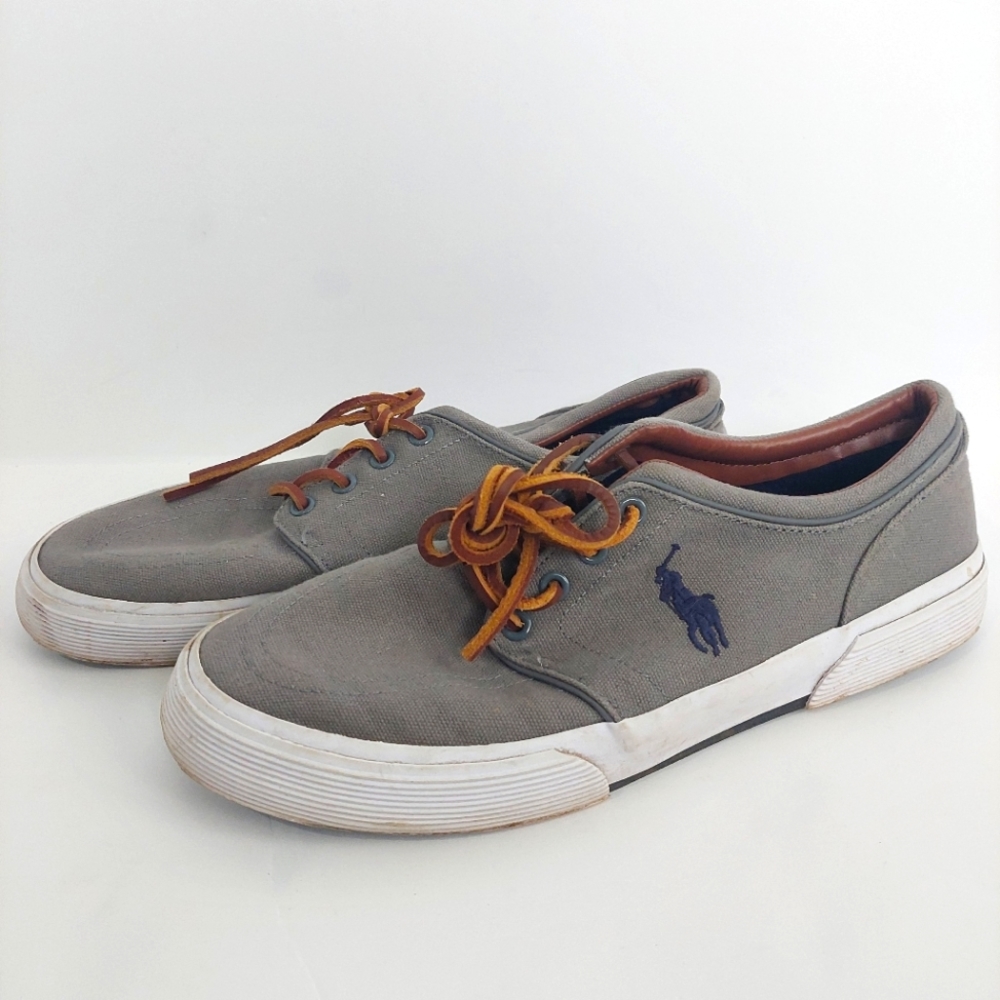 Polo Ralph Lauren Men's sneakers Faxon Low size 9.5 gray with leather laces